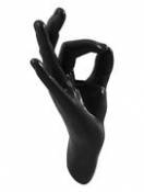 Patère Hand Job - OK / Résine - fait main - Thelermont Hupton noir en plastique