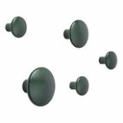 Patère The Dots Métal / Set de 5 - Muuto vert en métal