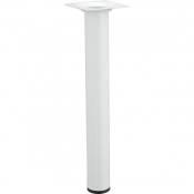 Pied table basse cylindrique fixe acier époxy blanc