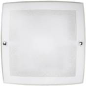 Rabalux - Applique / plafonnier Charles verre métallique b blanc: 39,5 cm h, 39,5 cm