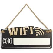 Retro - Plaque à suspendre code wifi