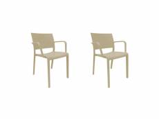 Set 2 fauteuil new fiona - resol - marron - fibre de
