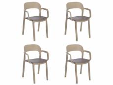 Set 4 fauteuil ona assise colorée - resol - marron - fibre de verre, polypropylène 568x521x795mm
