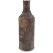 Spetebo - Vase décoratif 46 cm en bois de Paulownia - Bouteille xxl - Couleur : marron foncé