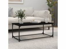 Table basse table d'appoint pour salon chambre - noir 102x50x40 cm bois d'ingénierie et fer meuble pro frco37416