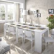 Table console extensible Kiona blanc brillant Blanc