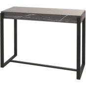 Table console HHG 701, table de téléphone table de travail table d'appoint table de rangement, métal 81x100x40cm aspect marbre gris - grey