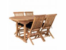 Table de jardin extensible 180 x 240 cm + 4 chaises