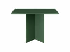 Table de salle à manger matilda carrée laquée mdf 3cm verte cèdre 100x100cm 108242
