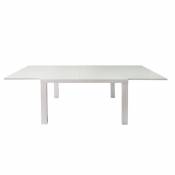 Table extensible 120 à 230 cm plateau verre blanc