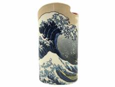 Vase en céramique silhouette hokusai - la grande vague