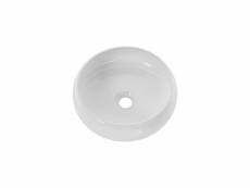 Vasque à poser ronde en céramique blanche - d 36 cm - gamme wiki