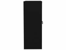 Vidaxl armoire de bureau noir 90x40x105 cm acier