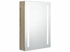 Vidaxl armoire de salle de bain à miroir led chêne 50x13x70 cm