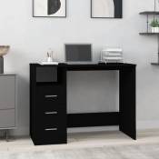 Vidaxl - Bureau avec tiroirs Noir 102x50x76 cm Bois