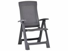 Vidaxl chaises inclinables de jardin 2 pcs plastique moka 48762