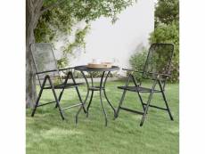 Vidaxl chaises pliables de jardin 2 pcs maille métallique anthracite