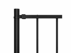 Vidaxl panneau clôture et poteaux acier enduit de poudre 1,7x1 m noir 145210