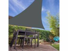 Voile d'ombrage 5 x 4 x 4 m triangulaire 280g/m² - haute densité résistante au vent - tissu micro-aéré - gris VOM-544-G