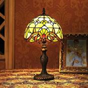 8 Pouce Européenne Baroque Tiffany Lampe Table Lampe à Coucher Chambre à Coucher Lampe De Chevet En Verre Taché à La Main Tableau De Nuit Lampe De