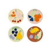 Assiette à mignardises Fruitful / Set de 4 - Ø 16 cm / Céramique - & klevering multicolore en céramique