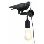 Barcelona Led - Applique design oiseau Corb en résine - Bird series - Noir - Noir