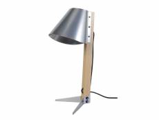 Bileza - lampe de bureau trépied bois naturel et aluminium 90234