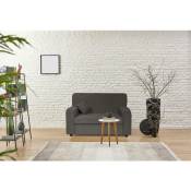 Canapé 2 places moderne en tissu, Made in Italy, Canapé pour petits appartements, avec coussins, 125x73xh85 cm, Couleur gris, avec emballage renforcé