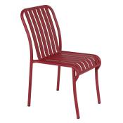 Chaise design de jardin en aluminium rouge