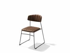 Chaise design mundo revêtement en cuir synthétique ignifuge - matériel chr pro - ecrupiètement acier/assise cuir synthétique - ignifuge