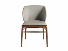 Chaise en simili cuir avec structure en bois couleur noyer