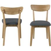 Chaises moderne en bois et tissus (lot de 2) - paixa - gris