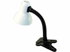 Charleston clip: lampe de bureau avec culot e27 et clip, blanc TL1203-B