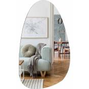 Choyclit - Miroir rond asymétrique sans cadre en forme d'œuf irrégulier avec panneau arrière en mdf 50x85 cm, la salle de bain, l'entrée