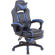 CLP - Chaise de jeu Heat en simili cuir noir/bleu