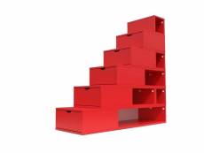 Escalier cube de rangement hauteur 150cm rouge ESC150-Red