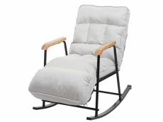 Fauteuil à bascule hwc-k40, fauteuil à bascule, fonction couchage métal ~ tissu/textile crème-beige