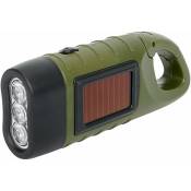 Groofoo - Lampe torche led portable à énergie solaire avec manivelle dynamo pour camping,alpinisme et tente