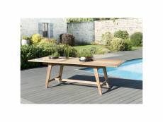 Harris - table de jardin 8/10 personnes - rectangulaire scandi extensible 180/240x100x75 cm en bois teck