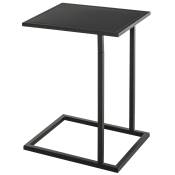 HOMCOM Table Basse Table d'appoint guéridon Bout de canapé intérieur extérieur métal époxy Noir