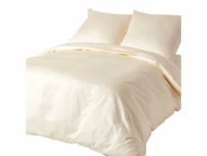 Homescapes parure de lit en coton égyptien bio 400 fils crème, 155 x 220 cm BL1200F