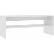 Inlife - Table basse Blanc 100 x 40 x 40 cm Aggloméré
