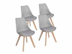 La chaise longue, chaise de café, chaise de salle à manger, lot de 4, gris clair