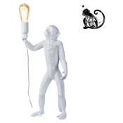 Lampe design singe en résine Micu - Blanc - Blanc