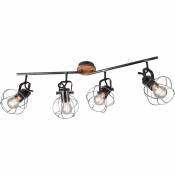 Lampe spot de plafond vintage lampe en bois antique spots réglables dans un ensemble comprenant des ampoules LED
