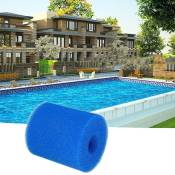 Linghhang - 1pcs 93x30x102 mm réutilisable piscine lavable filtre éponge bleue éponge de nettoyage colonne piscine filtre coton - blue