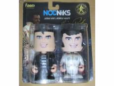 "lot de 2 figurines elvis presley nodkiks 9.5 cm rockabilly rock roll"