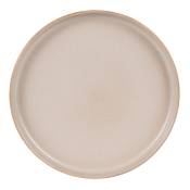 Lot de 6 assiettes plate sable 28 cm beige en grès H3