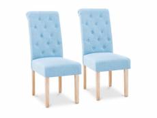 Lot de deux chaises en tissu 180 kg max surface d'assise de 46 x 42 cm bleu ciel helloshop26 14_0000891