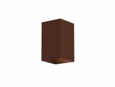 Lumicom | cube plafonnier, 1x gu10, max 33w, métal, marron corten, h10cm 303006000150